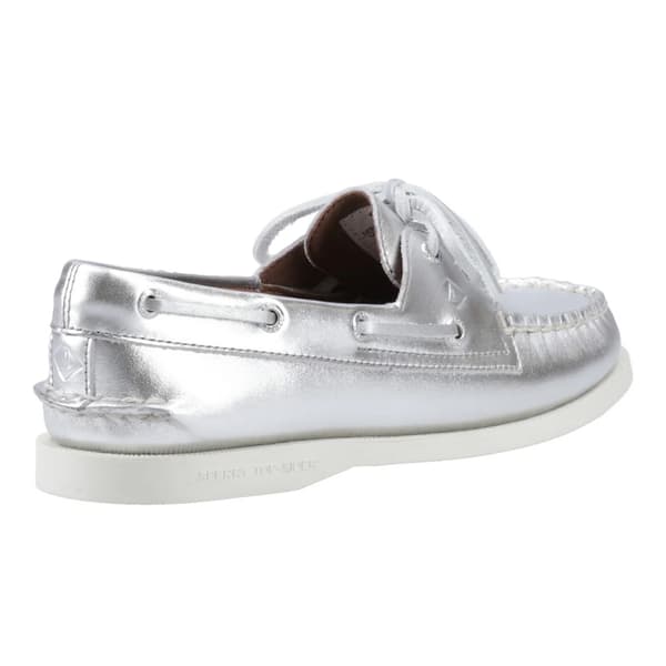 Sperry Dam/Dam Äkta 2 Läder Båtskor 7.5 UK Silv Silver 7.5 UK
