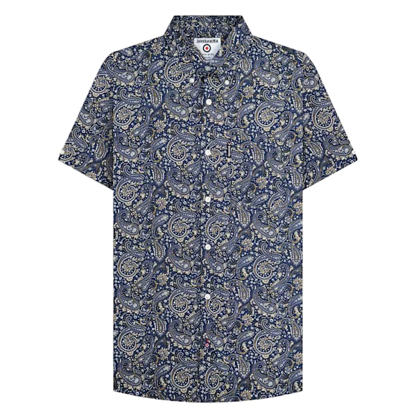 Lambretta Herr SS25 Paisley Skjorta L Marinblå Navy L