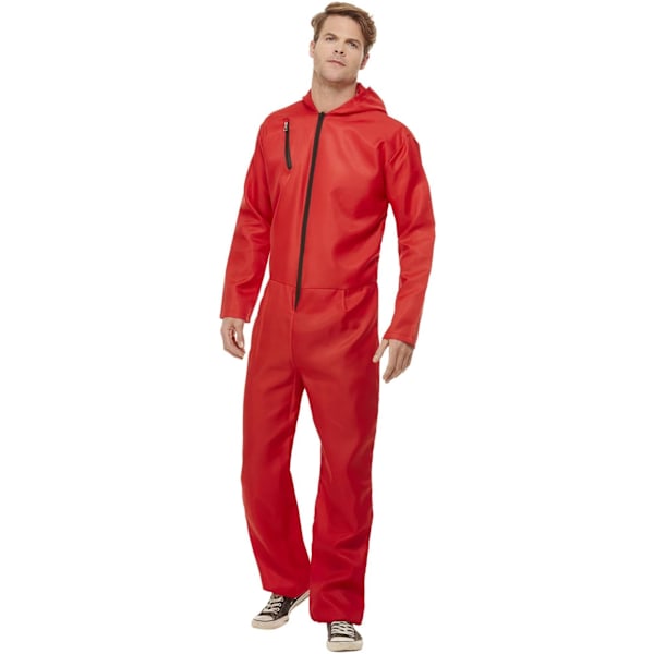 Smiffys Unisex Vuxen Bankrånare Jumpsuit L R Röd Red L R