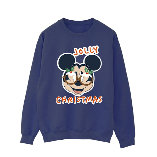 Disney Herr Mickey Mouse Jolly Christmas Glasögon Sweatshirt S N Navy Blue S