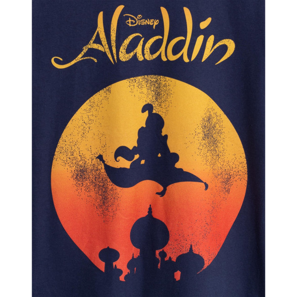 Aladdin Mens Magic Carpet Kortärmad T-shirt 3XL Blå Blue 3XL