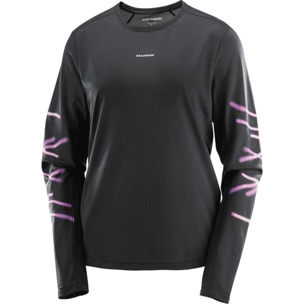 Salomon Core Graphic Långärmad Löpartröja för dam Black 14 UK