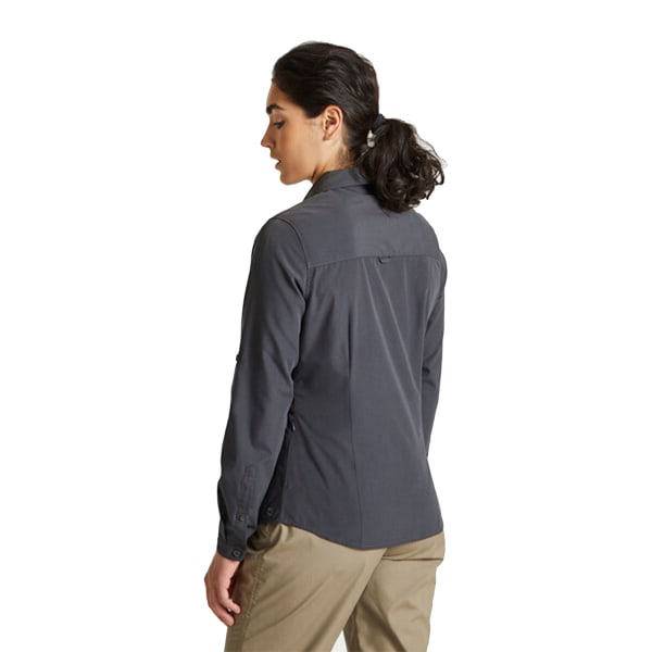 Craghoppers Womens/Ladies Expert Kiwi Long-Sleeved Shirt 14 UK Carbon Grey 14 UK
