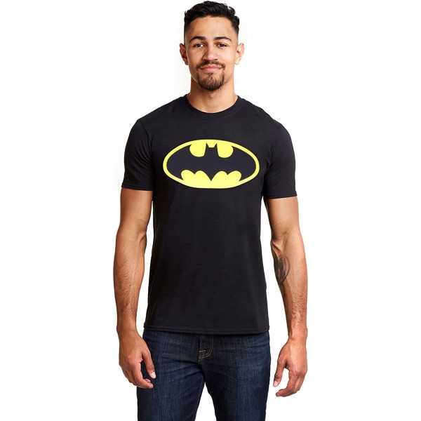 Batman Unisex T-shirt med logotyp för vuxna XXL Svart/Gul Black/Yellow XXL