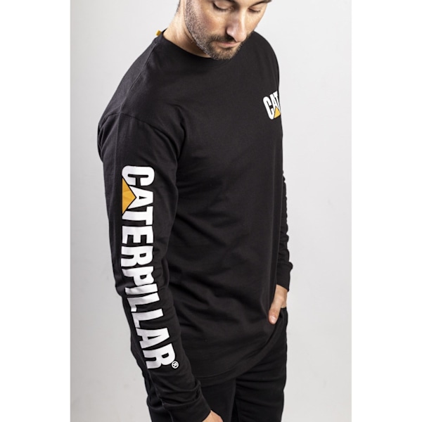 Caterpillar Trademark Banner L/S Tee / Herr T-shirts / Tee Shir Black 3XL
