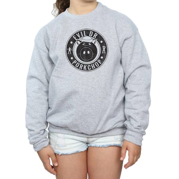 Disney Girls Toy Story Evil Dr Pork Chop Logo Sweatshirt 7-8 år Sports Grey 7-8 Years