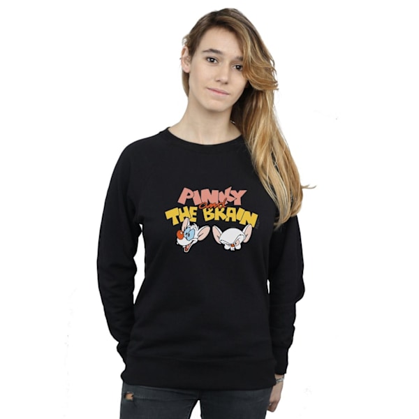 Animaniacs Dam/Kvinnor Pinky And The Brain Huvuden Sweatshirt X Black XL