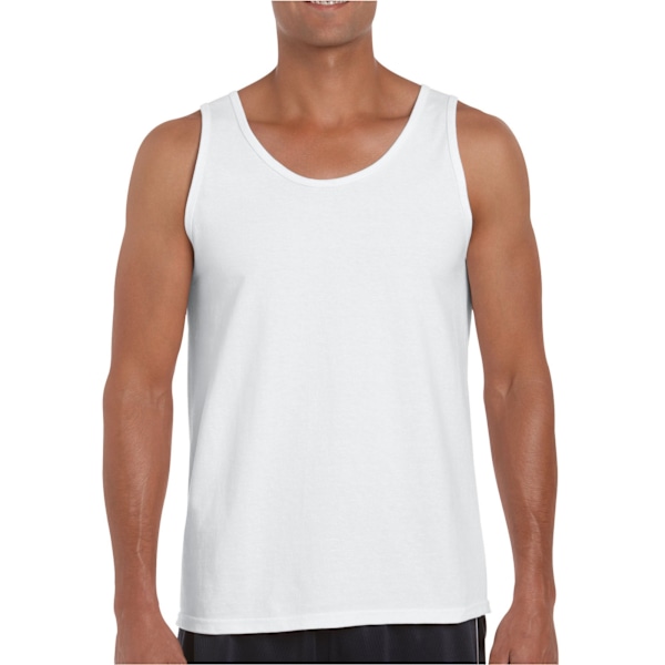 Gildan Herr Plain Soft Tank Top L Vit White L