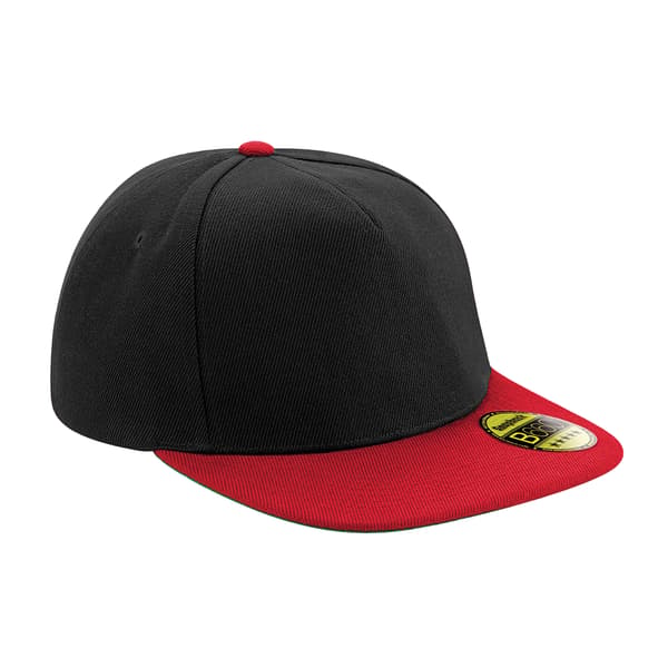Beechfield Unisex Vuxen Original Flat Peak Snapback Cap One Size Black/Black One Size