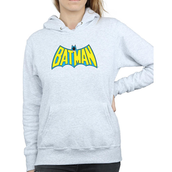 DC Comics Dam/Kvinnor Batman Retro Logo Hoodie L Heather Grey Heather Grey L