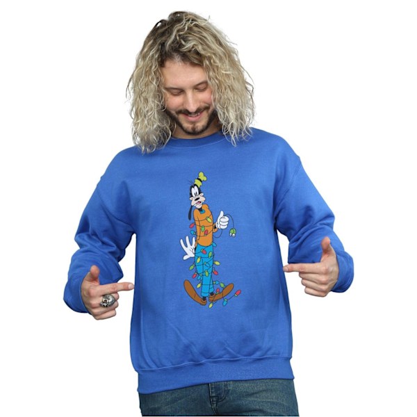 Disney Goofy Julbelysning Sweatshirt 5XL Royal Blue Royal Blue 5XL