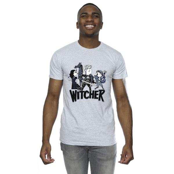Netflix The Witcher Team illustrerad T-shirt M Sports Grey för män Sports Grey M