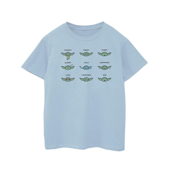 Star Wars Girls Mandalorian Grogu Mood Bomull T-shirt 9-11 år Baby Blue 9-11 Years