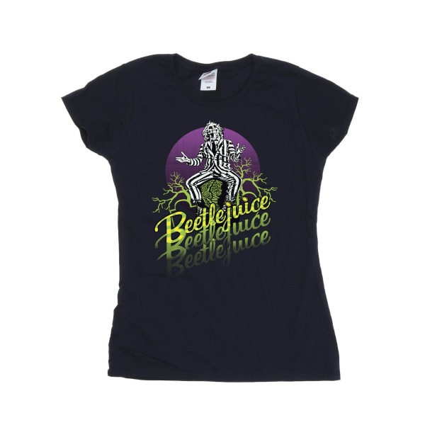 Beetlejuice Dam/Dam Lila Circle T-shirt i bomull M Marinblå B Navy Blue M