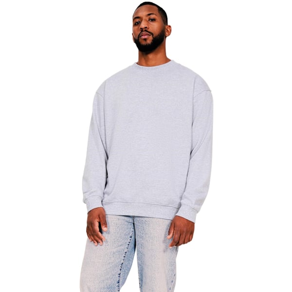 Casual Classics Herr Ringspun Bomull Förlängd Halsringning Oversize Heather Grey XS