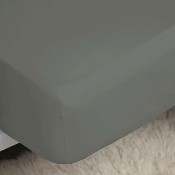 Belledorm Easycare Percale Dra-på-lakan 200 cm Grå Grey 6ft 6in