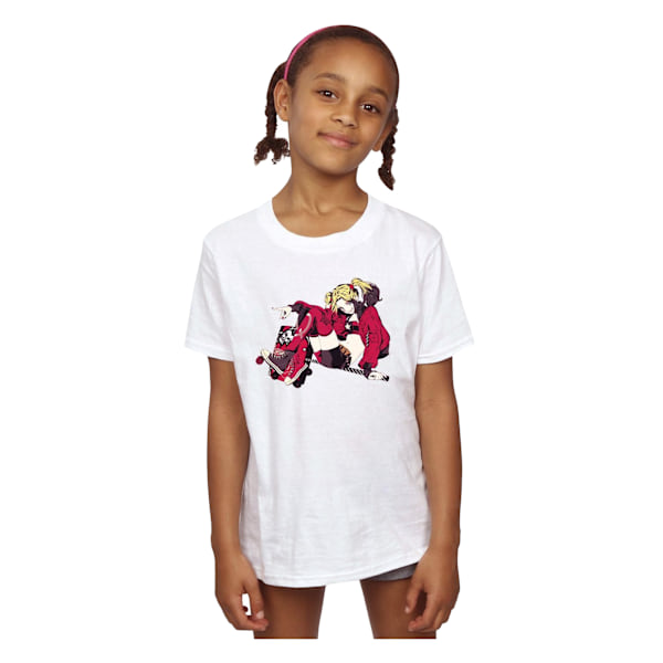 DC Comics Girls Harley Quinn Rollerskates Bomull T-shirt 5-6 år White 5-6 Years