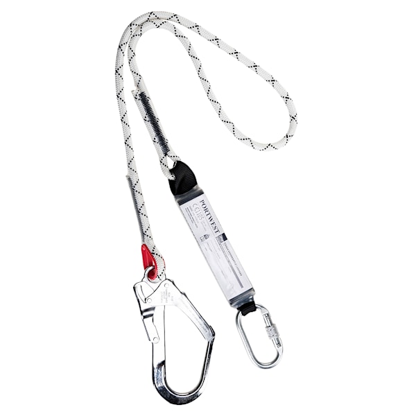 Portwest Kernmantle Stötdämpare Enkel Lanyard One Size Vit White One Size