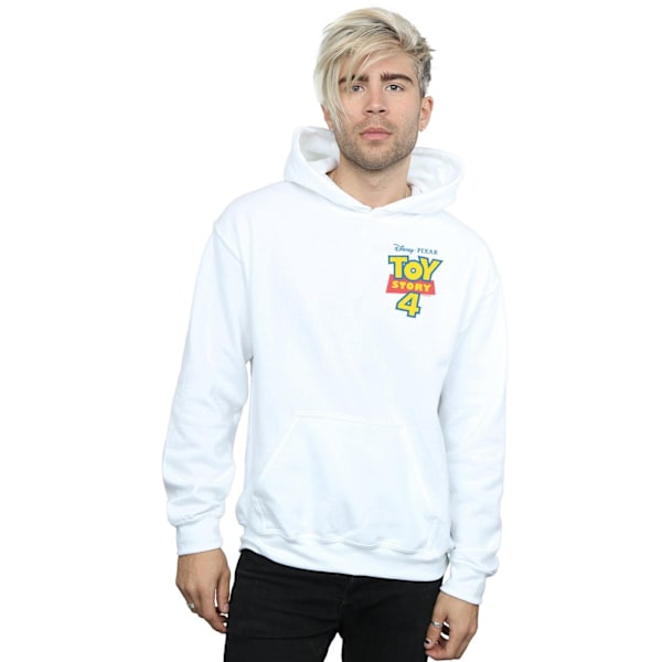 Disney Herr Toy Story 4 Logotyp Brösttryck Hoodie S Vit White S