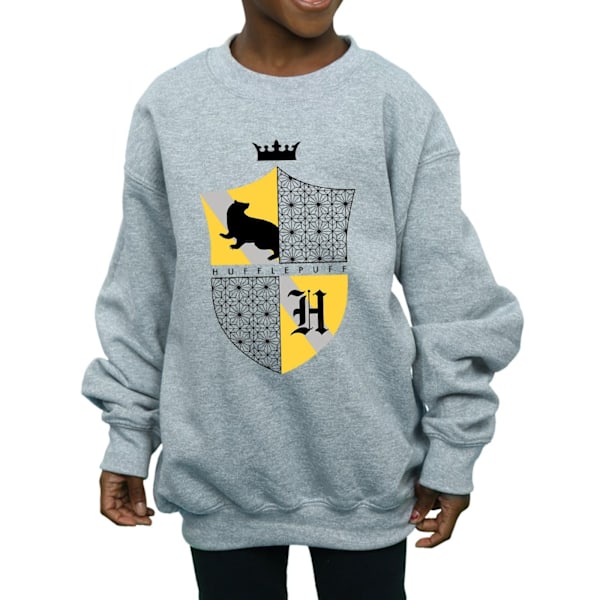 Harry Potter Flickor Hufflepuff Sköld Sweatshirt 12-13 År Spo Sports Grey 12-13 Years