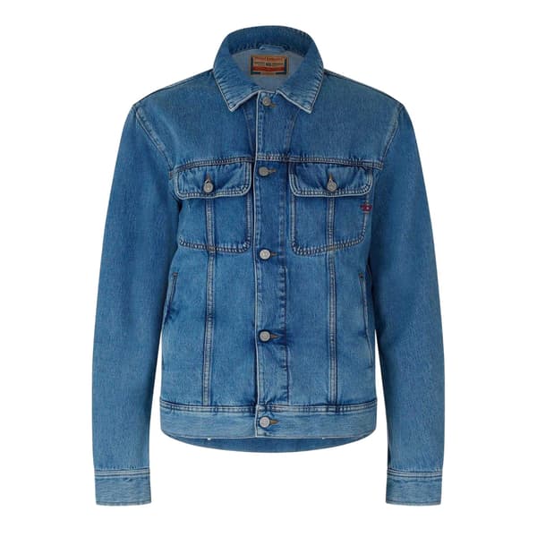 Diesel Herr Barcy Jeansjacka S Blå Denim Blue Denim S