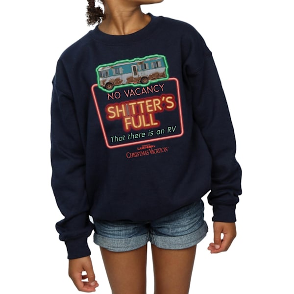 National Lampoon's Christmas Vacation Girls No Vacancy Sweatshirt Navy Blue 5-6 Years