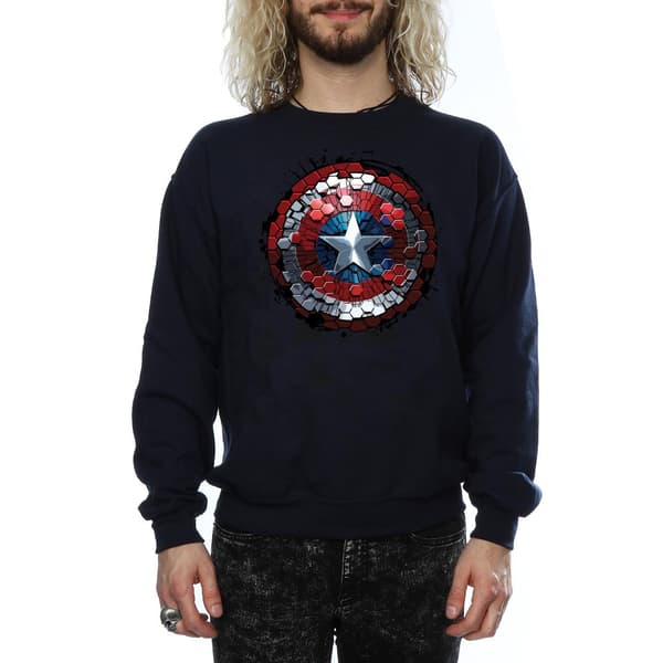 Marvel Herr Captain America Civil War Hex Shield Tröja M N Navy Blue M