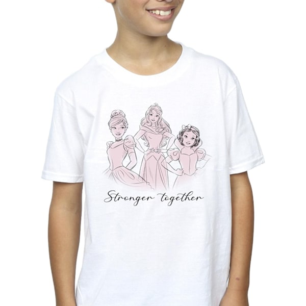 Disney Boys Princesses Stronger Together T-Shirt 3-4 år Vit White 3-4 Years