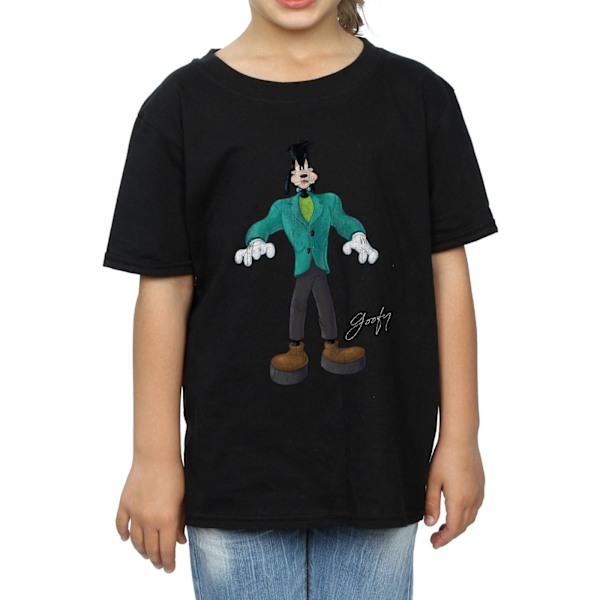 Disney Girls Frankenstein Goofy Bomull T-shirt 9-11 år Svart Black 9-11 Years