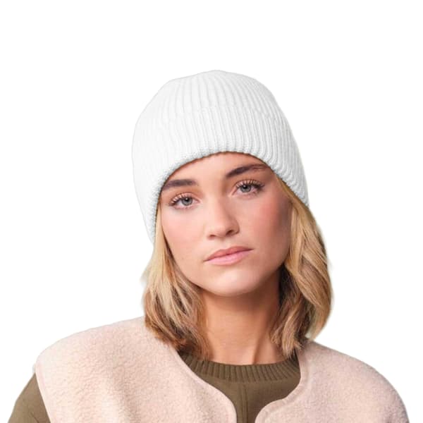 Beechfield Unisex Ribbstickad Mössa En Storlek Vit White One Size
