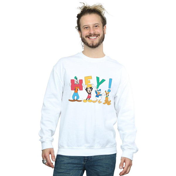 Disney Herr Mickey Mouse Friends Hey Sweatshirt 3XL Vit White 3XL