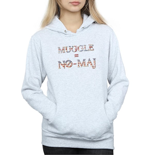 Fantastiska vidunder Kvinnor/Damer Ingen Muggle Ingen Maj Hoodie L Heather Heather Grey L