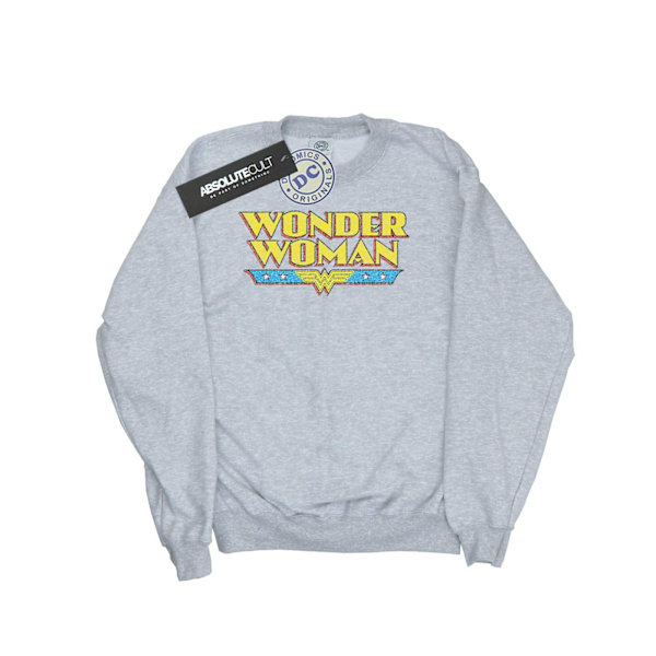 DC Comics Girls Wonder Woman Crackle Logo Sweatshirt 12-13 år Sports Grey 12-13 Years