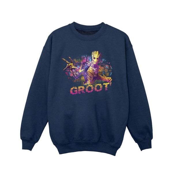 Marvel Girls Guardians Of The Galaxy Abstrakt Groot Sweatshirt Navy Blue 9-11 Years