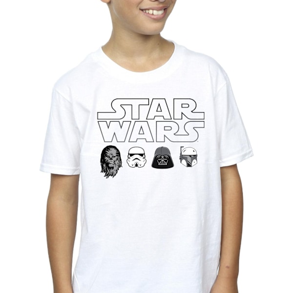 Star Wars Boys Character Heads T-Shirt 7-8 år Vit White 7-8 Years