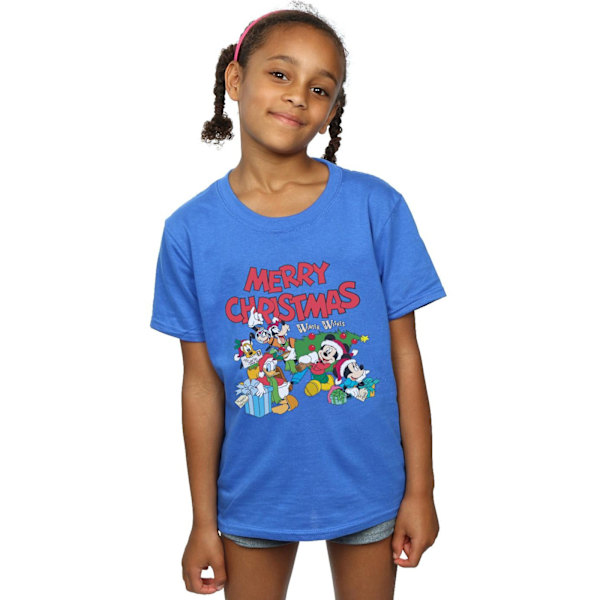 Disney Girls Mickey And Friends Winter Wishes Bomull T-shirt 12 Royal Blue 12-13 Years