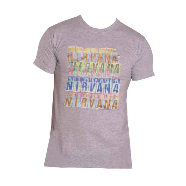Nirvana Unisex Vuxen Repeat Logotyp bomull T-shirt M Grå Grey M