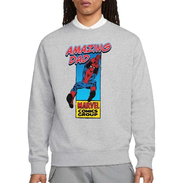 Marvel Comics Herr Fantastisk Pappa Spider-Man Hörnbox Heather Fa Heather Grey XL