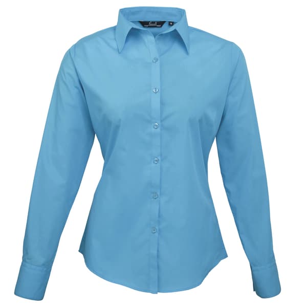 Premier Dam/Kvinnors Poplin Långärmad Blus 6 Flaska Bottle 6