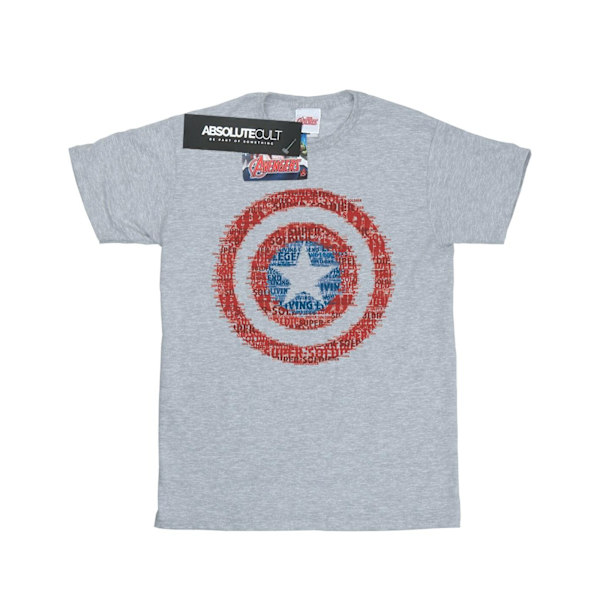 Marvel Girls Avengers Captain America 75th Super Soldier Bomull Sports Grey 7-8 Years