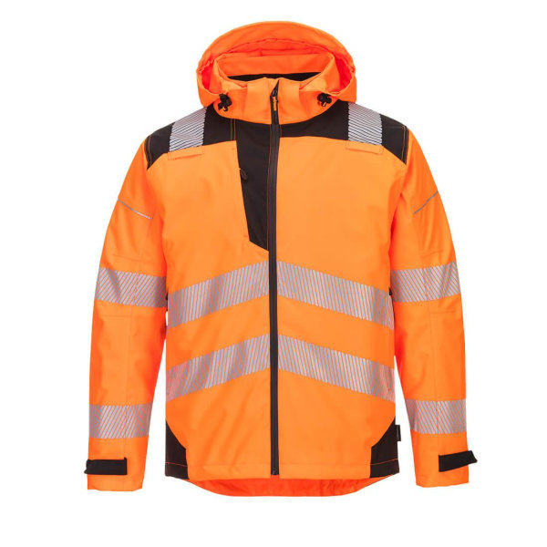Portwest Mens PW3 Hi-Vis Safety Waterproof Jacket L Orange/Blac Orange/Black L