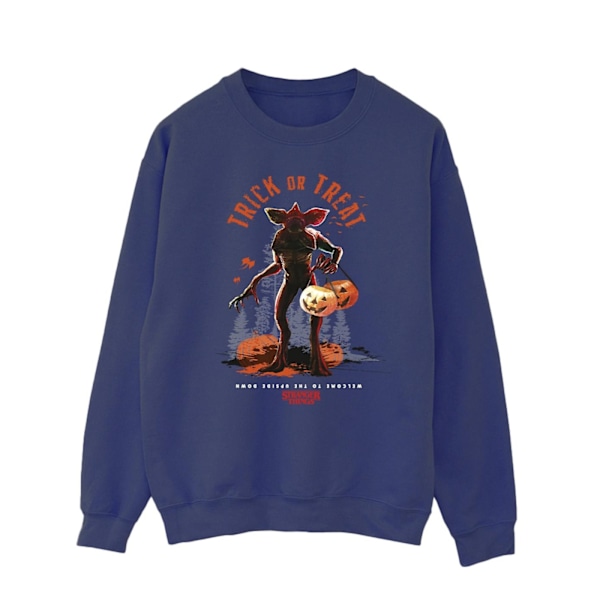 Netflix Mens Stranger Things Trick Or Treat Demagorgon Sweatshirt Navy Blue XXL