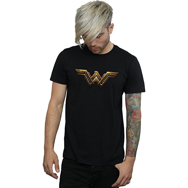 Wonder Woman T-shirt i bomull för män, XL, svart Black XL