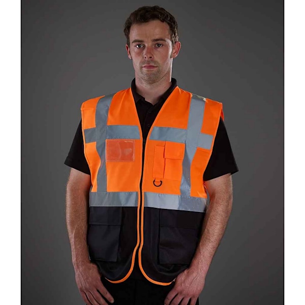 Yoko Unisex Adult Executive Hi-Vis Waistcoat S Orange/Black Orange/Black S