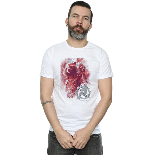 Marvel Mens Avengers Endgame Rocket Brushed T-Shirt 4XL Vit White 4XL