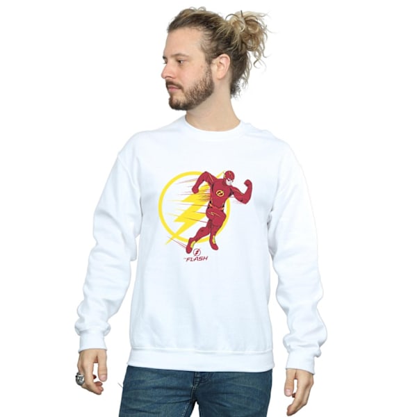 DC Comics Herr The Flash Running Emblem Sweatshirt 4XL Vit White 4XL