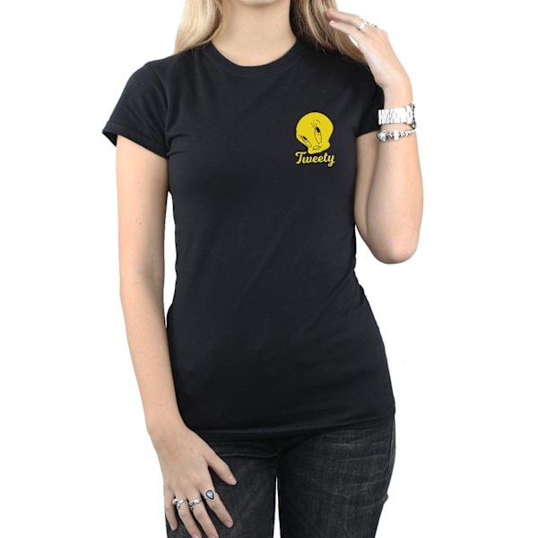 Looney Tunes Dam/Damer Tweety Pie Head Bomull T-shirt XL Svart Black XL