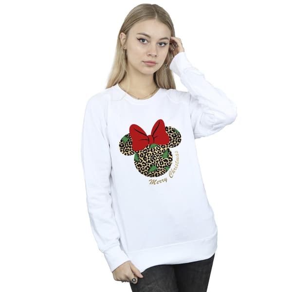 Disney Dam/Dam Minnie Mouse Leopard Jultröja White L