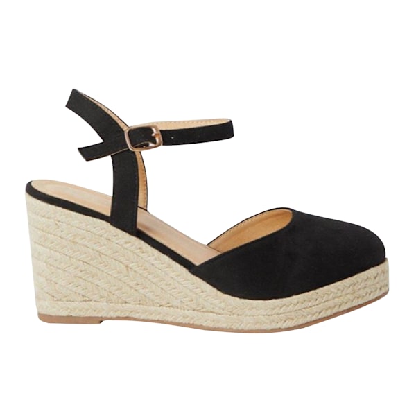Dorothy Perkins Dam/Kvinnor Rumor Stängd Tå Bred Kilar 7 UK Natural Black 7 UK