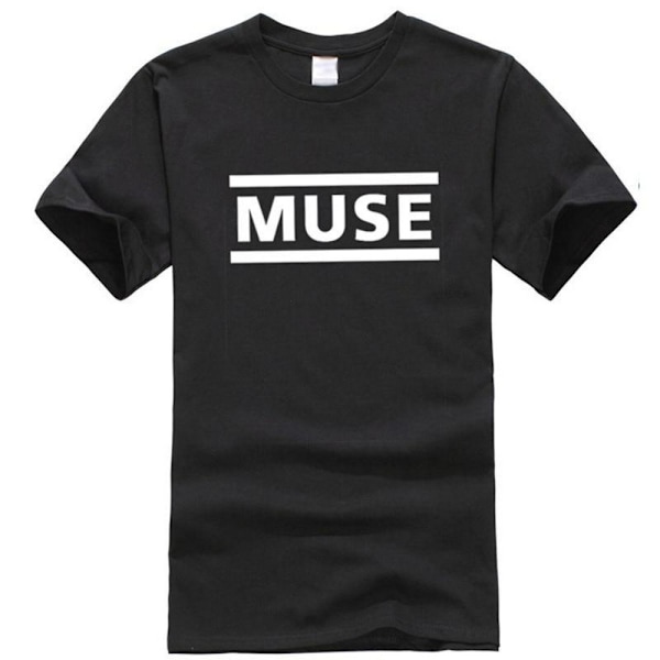 Muse Unisex Vuxen Logo Bomull T-shirt S Svart/Vit Black/White S